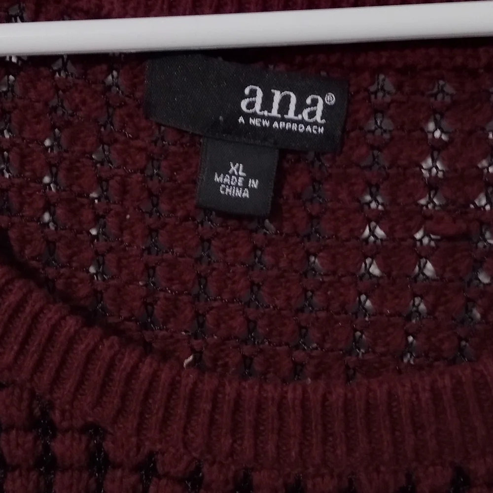 a.n.a. Deep Red Knit Sweater